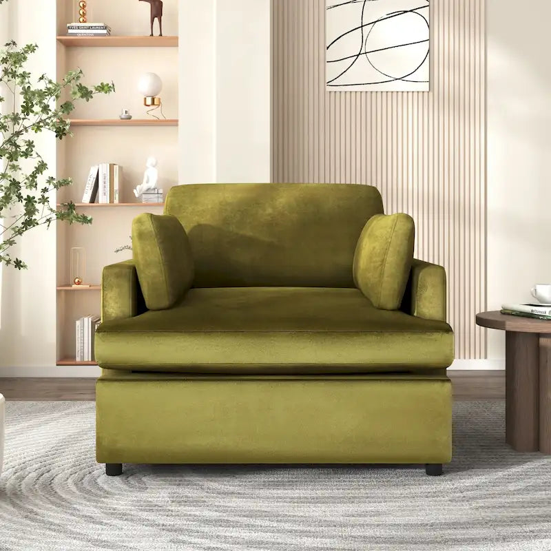 Sillón decorativo 37 con patas de plástico y cojines decorativos