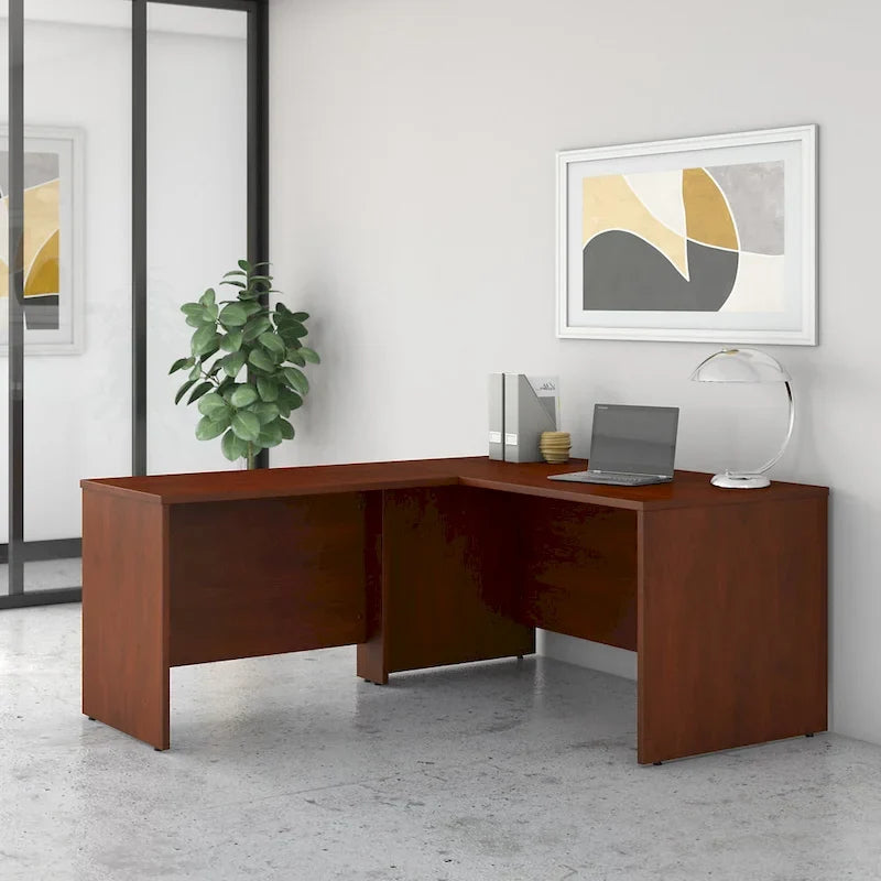 Bureau de travail en L de 60 pouces L (comprend un bureau latéral de 42 pouces)