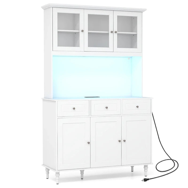 Armoire de rangement pour cuisine de 77 de hauteur avec éclairage à DEL et