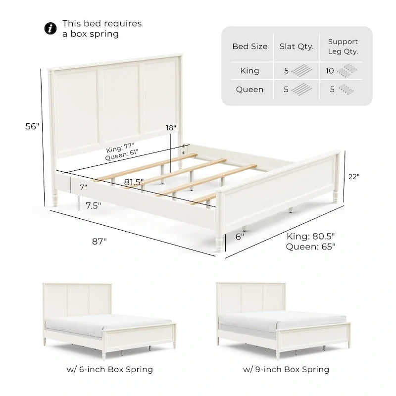 Cama clásica moderna de madera maciza