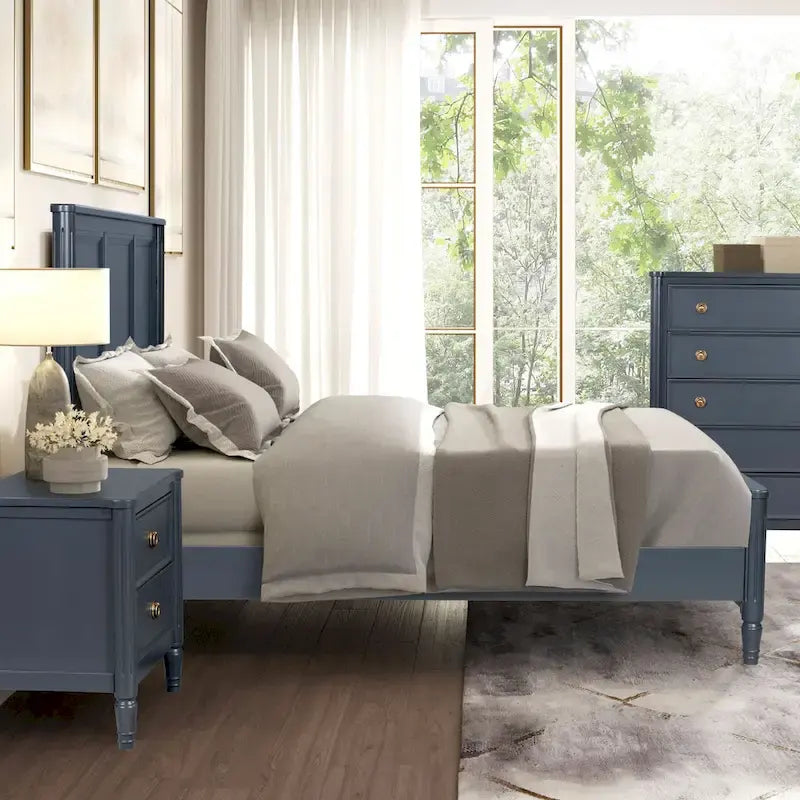 Cama clásica moderna de madera maciza