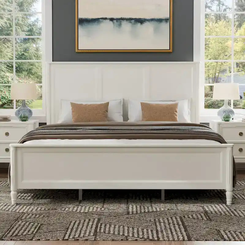 Cama clásica moderna de madera maciza
