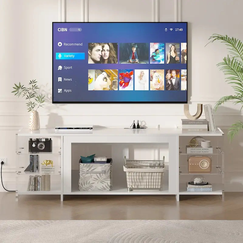 Meuble TV, centre multimédia et meuble de divertissement avec étagères