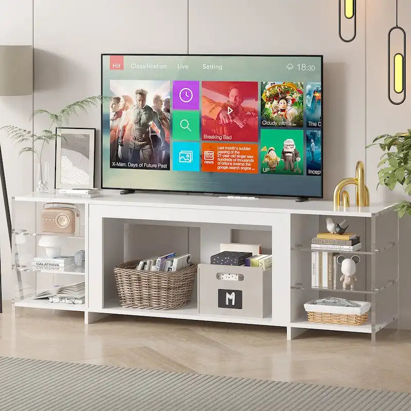 TV-Ständer und Multimedia-Entertainment-Center mit Regalen