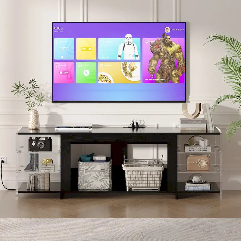 TV-Ständer und Multimedia-Entertainment-Center mit Regalen