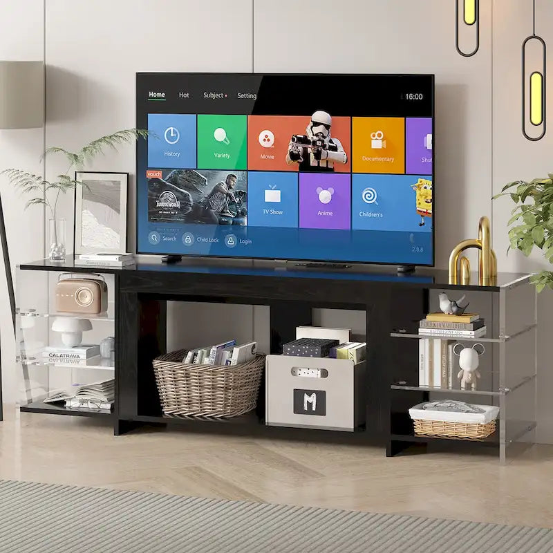 TV-Ständer und Multimedia-Entertainment-Center mit Regalen