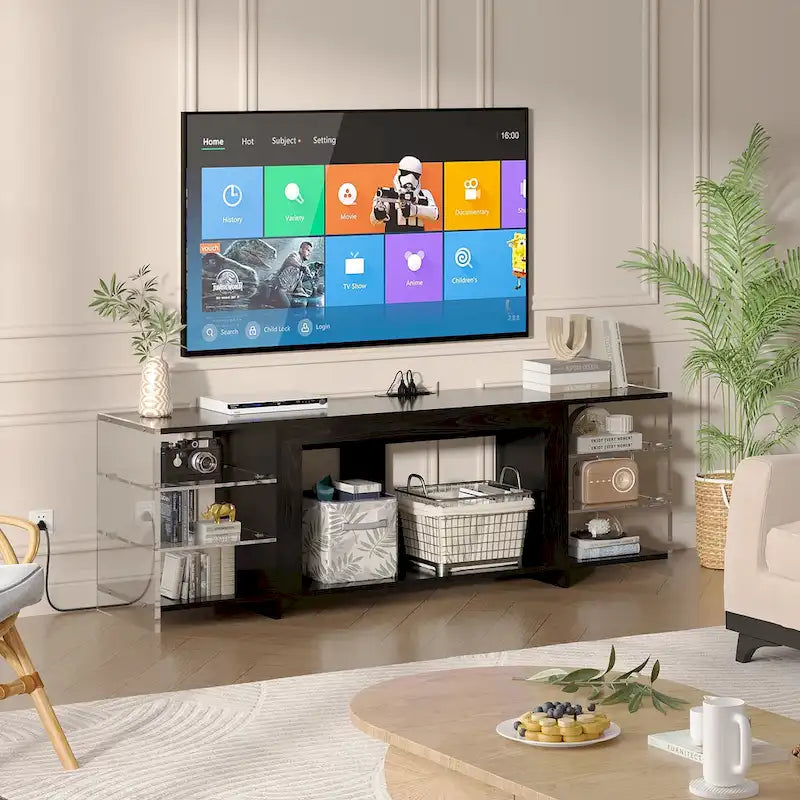TV-Ständer und Multimedia-Entertainment-Center mit Regalen