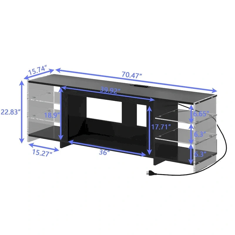 TV-Ständer und Multimedia-Entertainment-Center mit Regalen