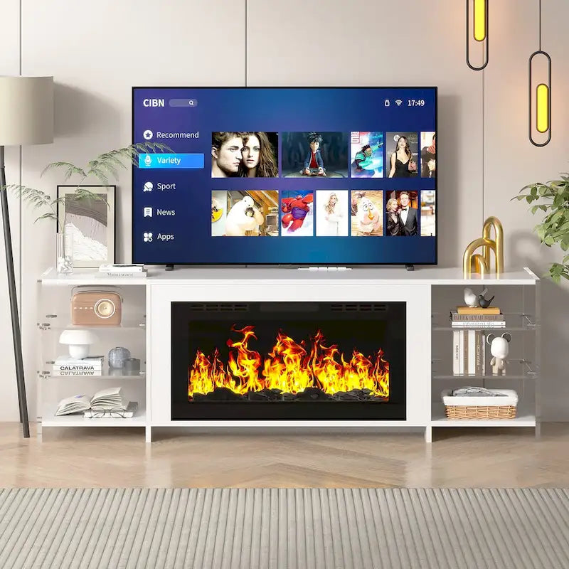 TV-Ständer und Multimedia-Entertainment-Center mit Regalen