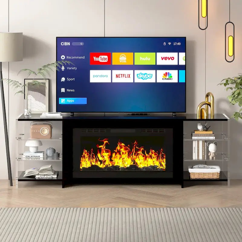 TV-Ständer und Multimedia-Entertainment-Center mit Regalen