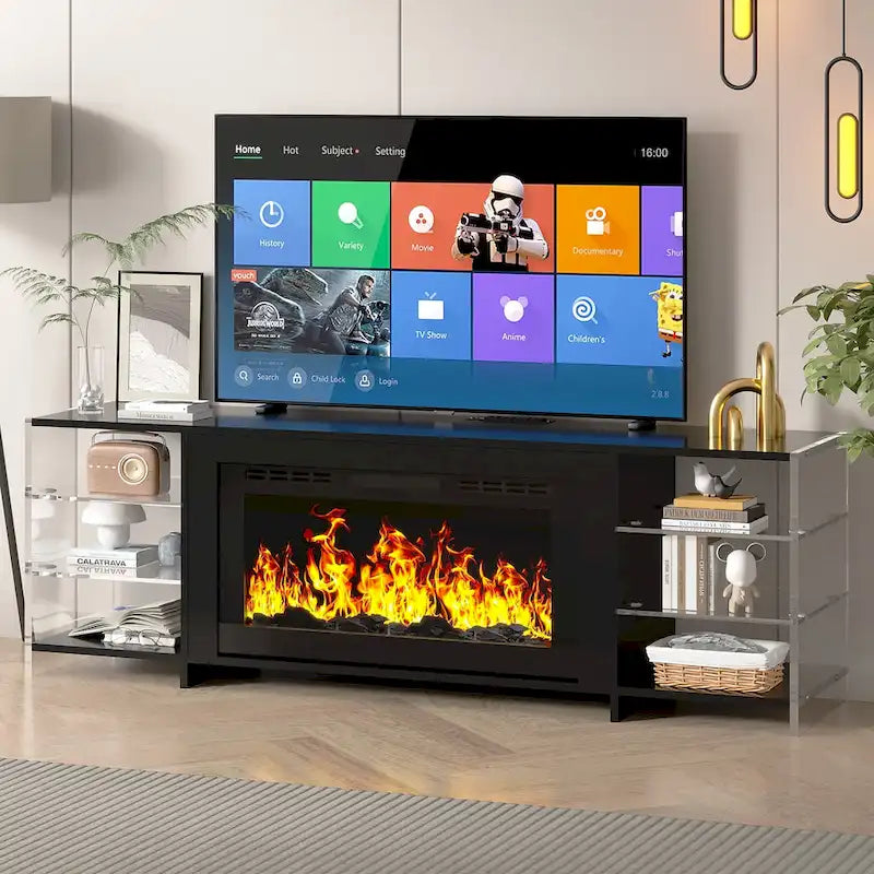 TV-Ständer und Multimedia-Entertainment-Center mit Regalen