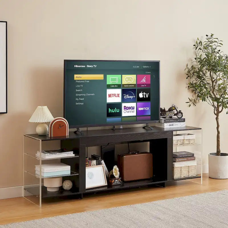 TV-Ständer und Multimedia-Entertainment-Center mit Regalen