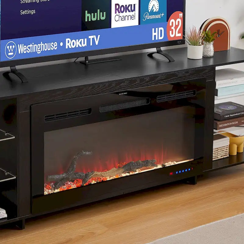 TV-Ständer und Multimedia-Entertainment-Center mit Regalen