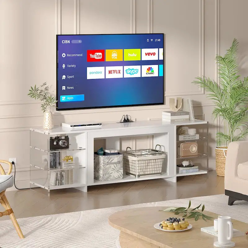 TV-Ständer und Multimedia-Entertainment-Center mit Regalen