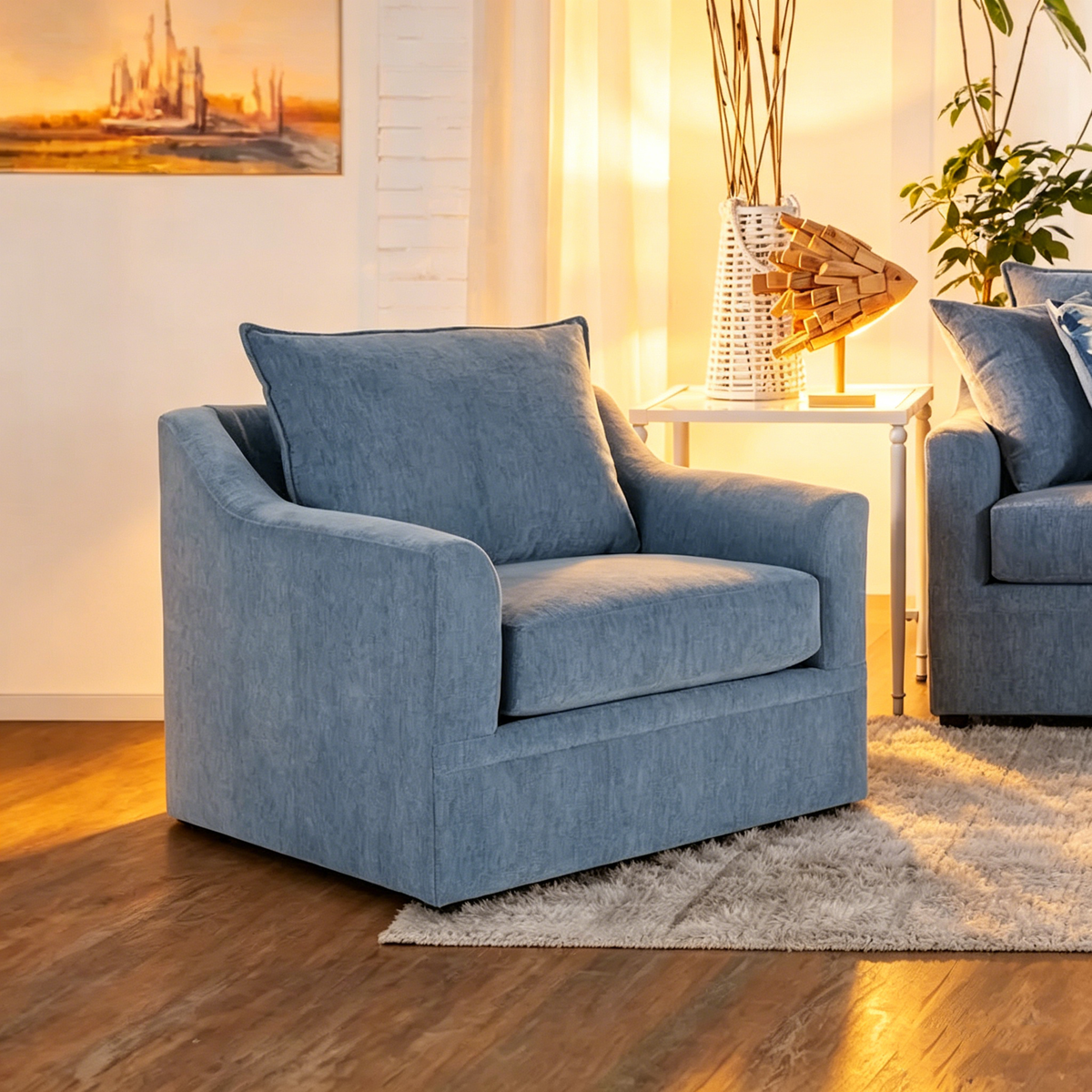 Sillón giratorio con respaldo acolchado