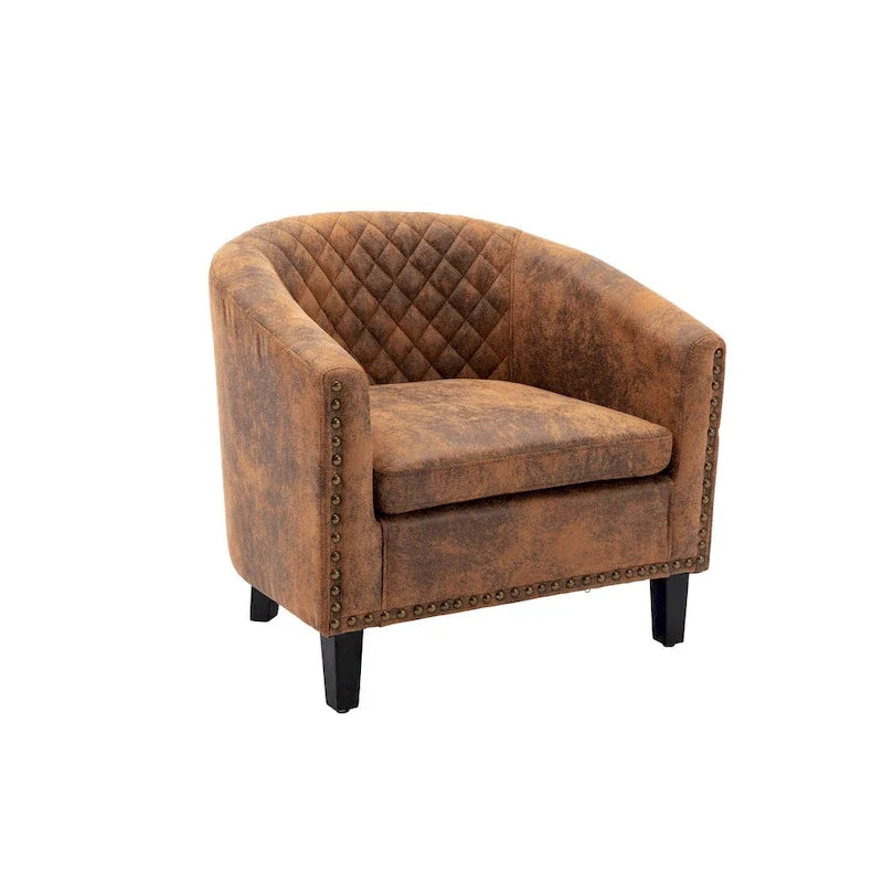 Sillón para sala de estar con tachuelas decorativas y patas de madera maciza