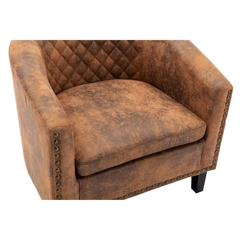 Sillón para sala de estar con tachuelas decorativas y patas de madera maciza