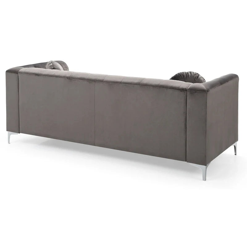 Samtsofa mit Knopfheftung