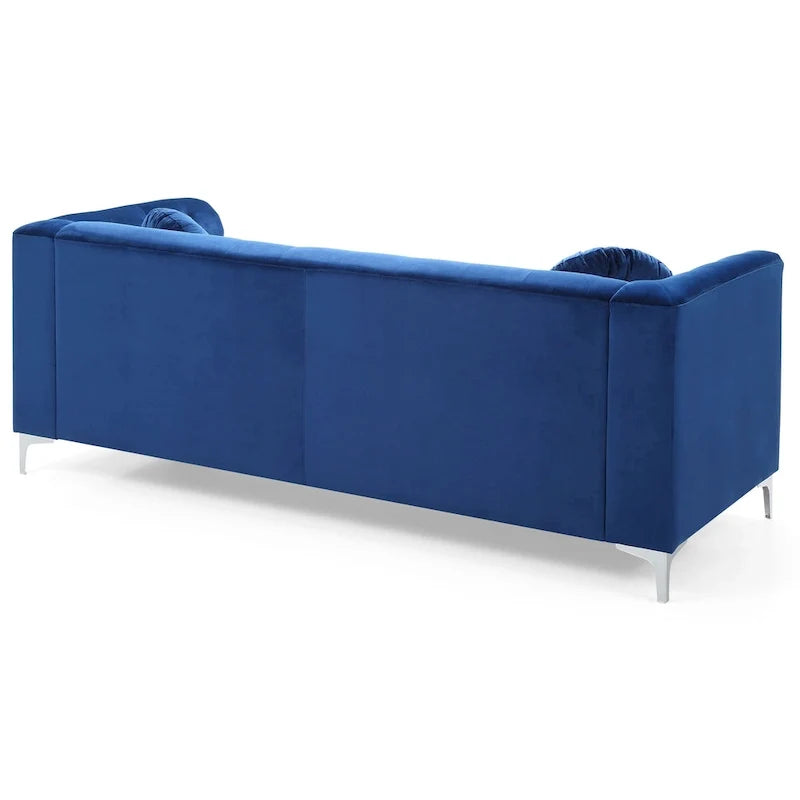 Samtsofa mit Knopfheftung
