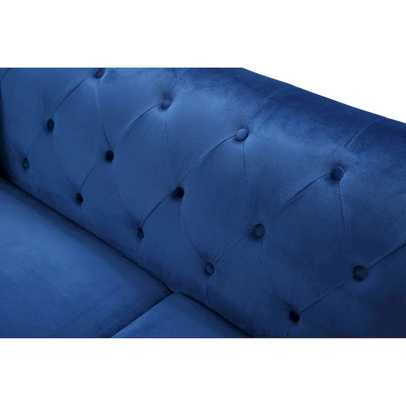 Samtsofa mit Knopfheftung