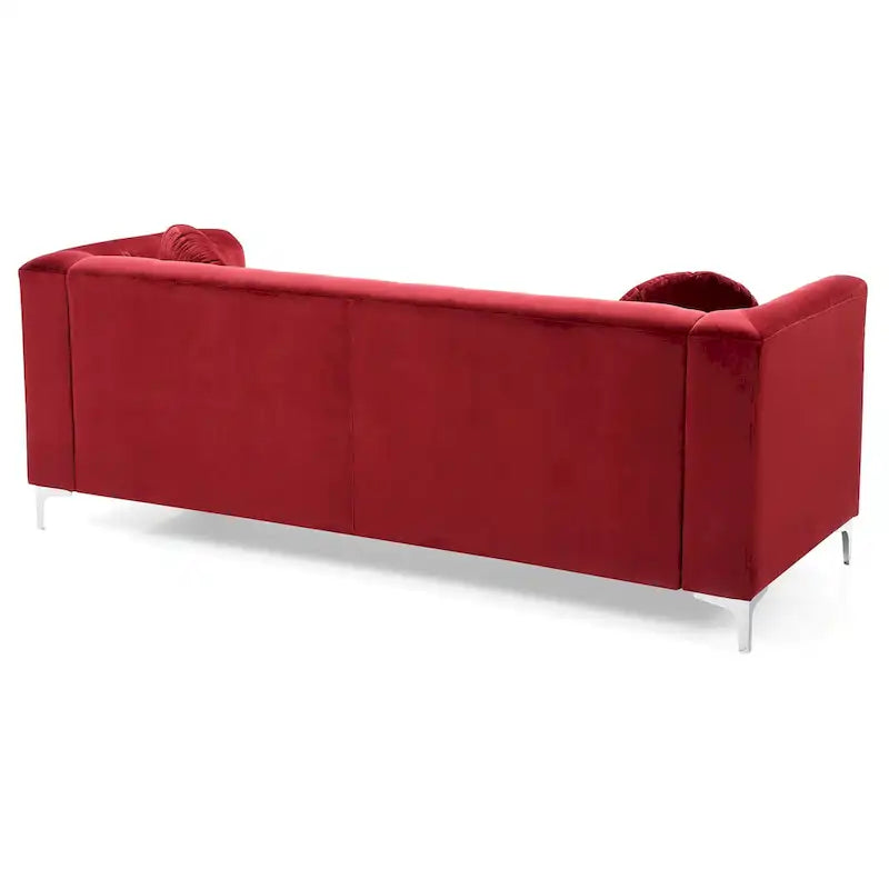 Samtsofa mit Knopfheftung