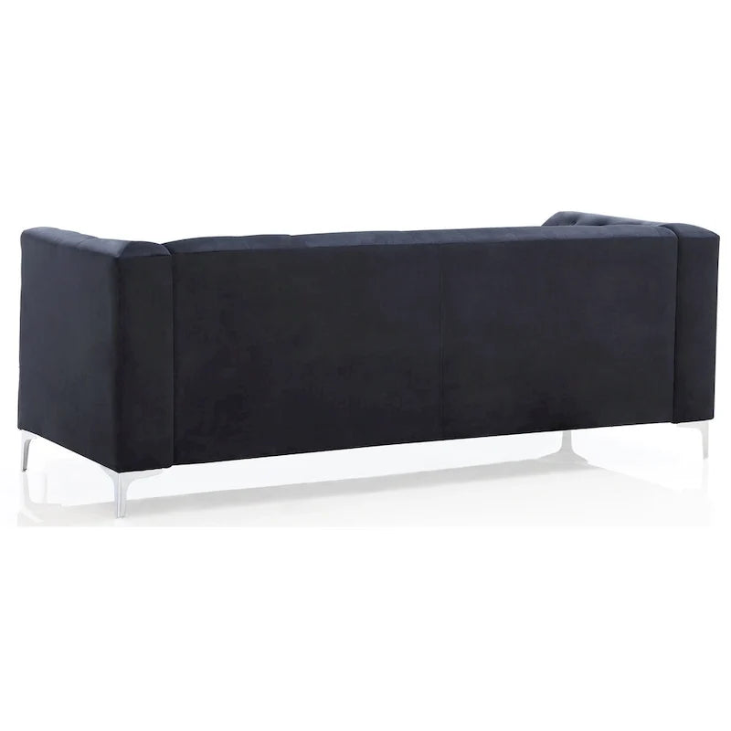 Samtsofa mit Knopfheftung