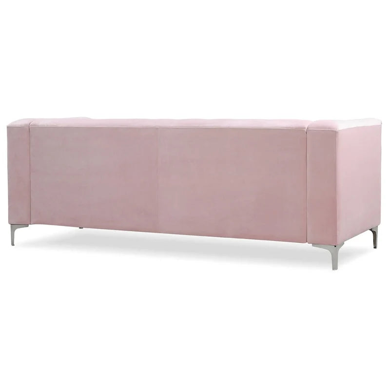 Samtsofa mit Knopfheftung