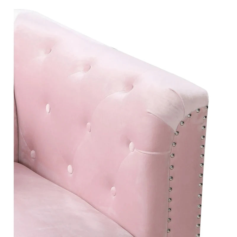 Samtsofa mit Knopfheftung
