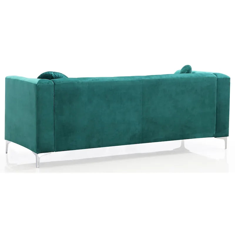 Samtsofa mit Knopfheftung