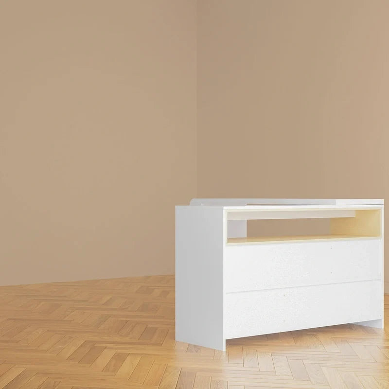 4-Drawer Desk Vanity Sideboard Bedroom Dresser Chest Of Drawers White