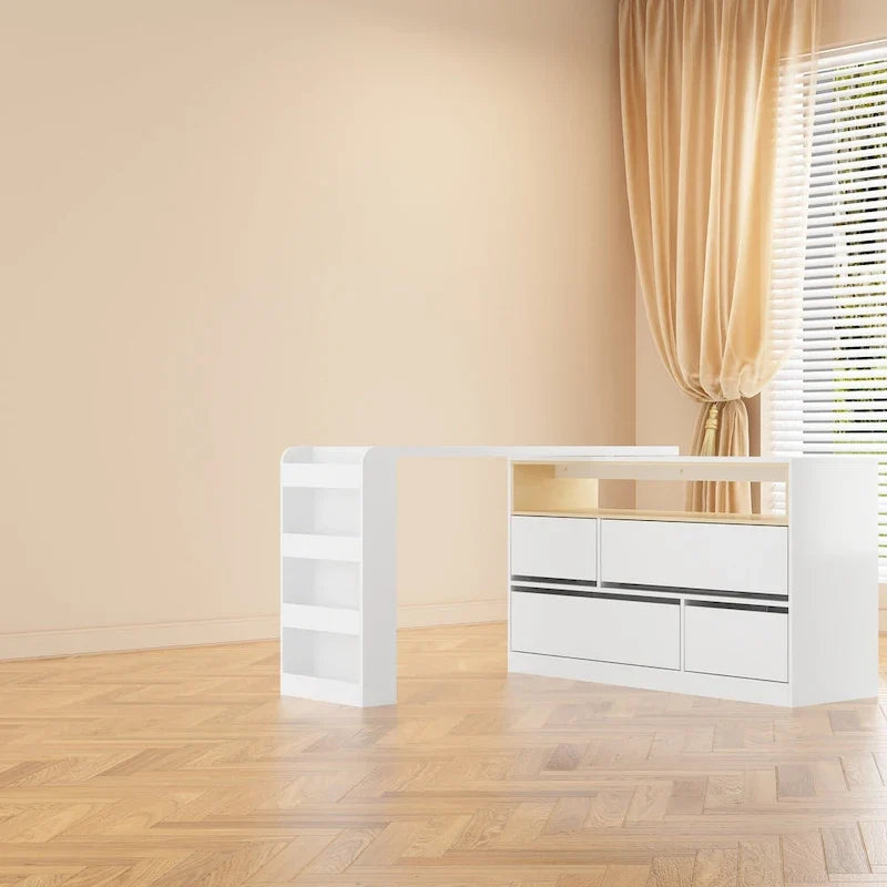 Cómoda de dormitorio con tocador lateral para escritorio
