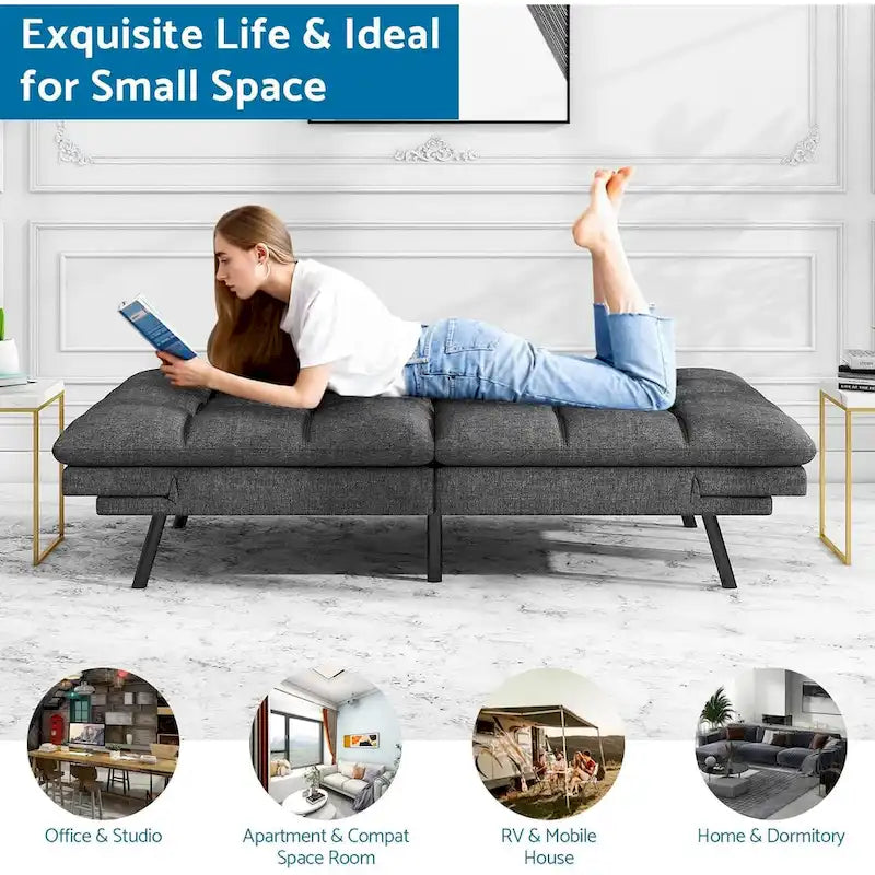 Sofá cama futón convertible con espuma viscoelástica