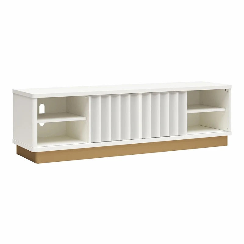 Mueble de TV moderno con frente festoneado para televisores de hasta