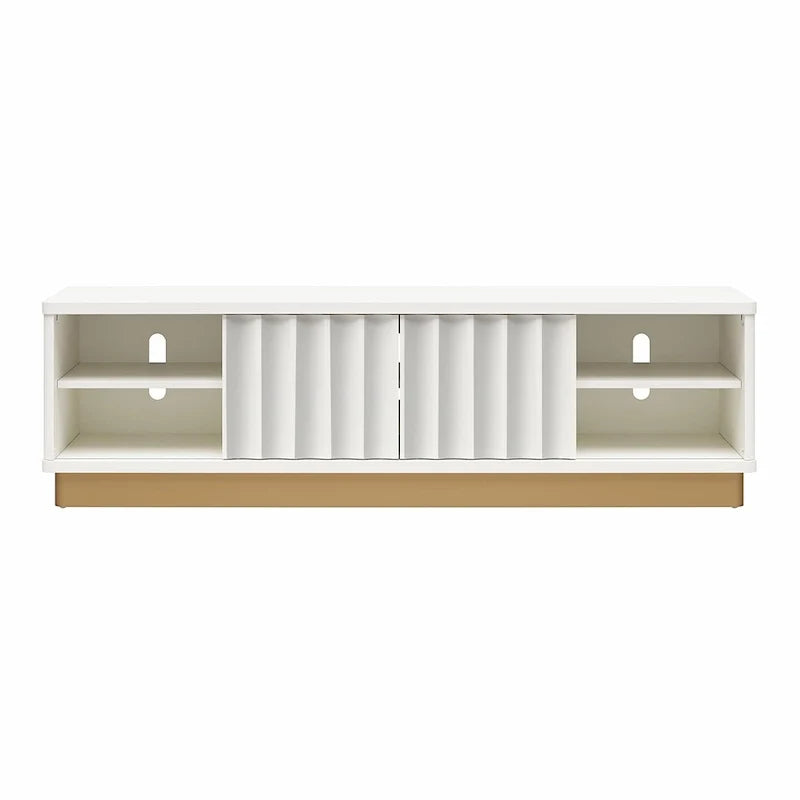 Mueble de TV moderno con frente festoneado para televisores de hasta