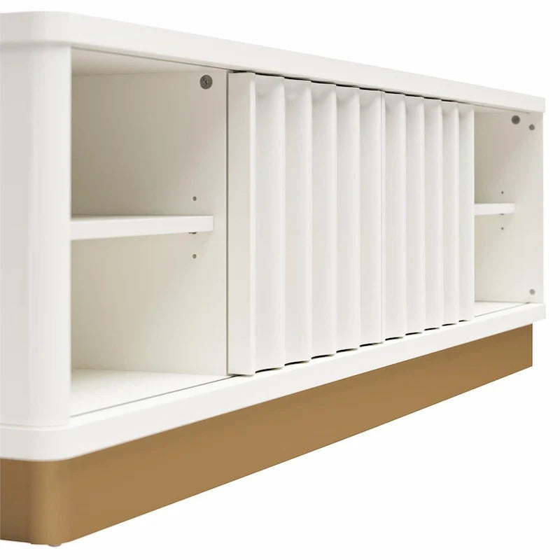 Mueble de TV moderno con frente festoneado para televisores de hasta
