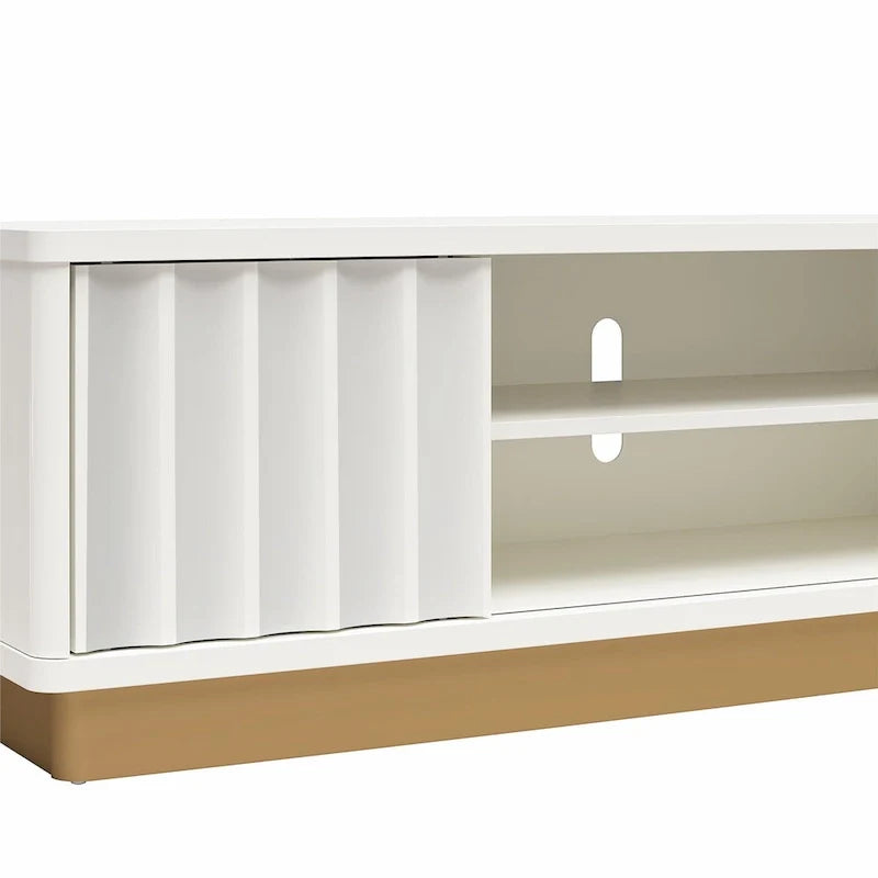 Mueble de TV moderno con frente festoneado para televisores de hasta