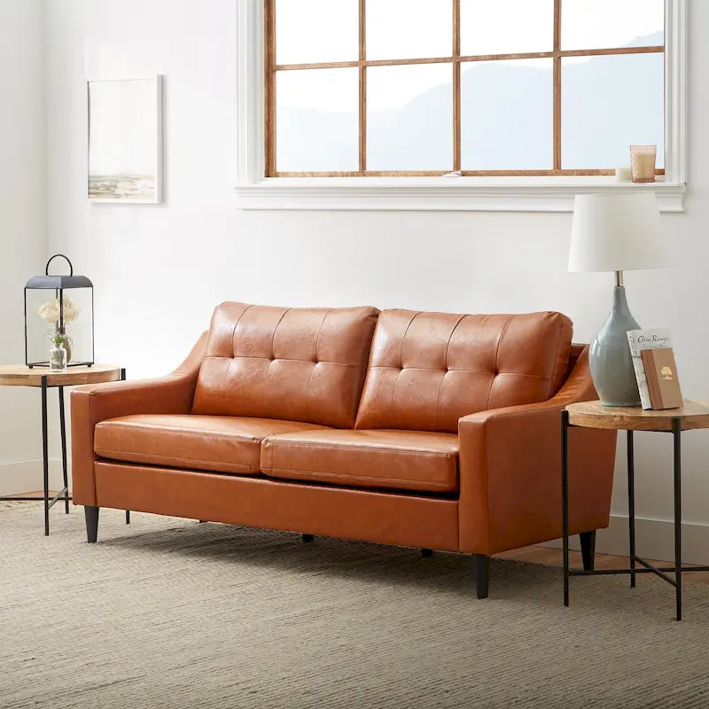 75-Zoll-Sofa mit gepolsterten, geschwungenen Armlehnen