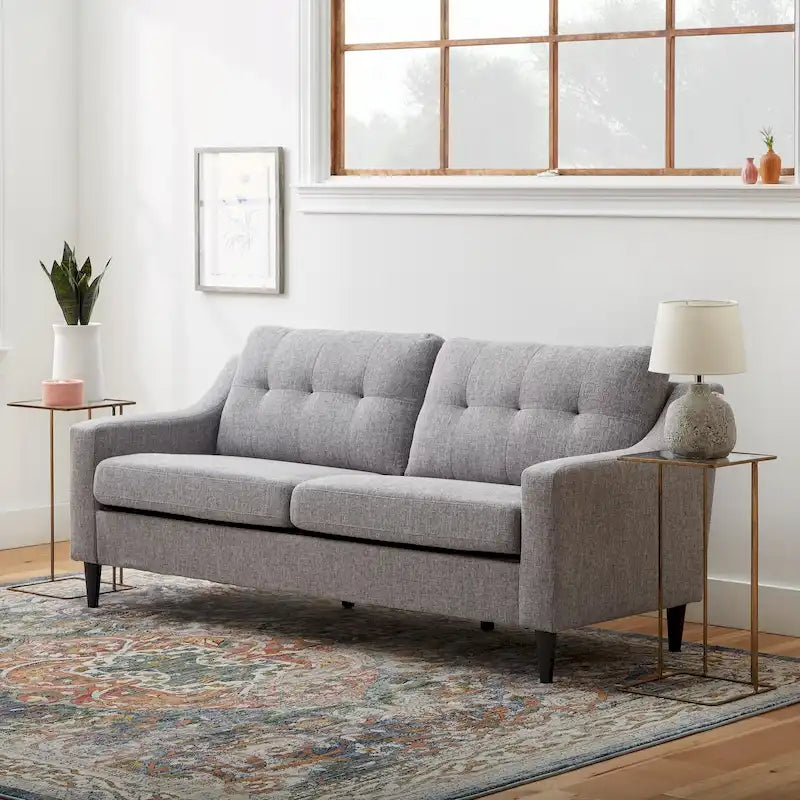 75-Zoll-Sofa mit gepolsterten, geschwungenen Armlehnen