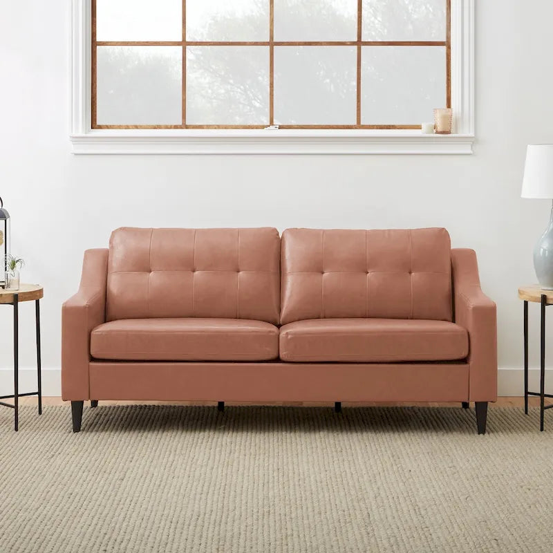 75-Zoll-Sofa mit gepolsterten, geschwungenen Armlehnen
