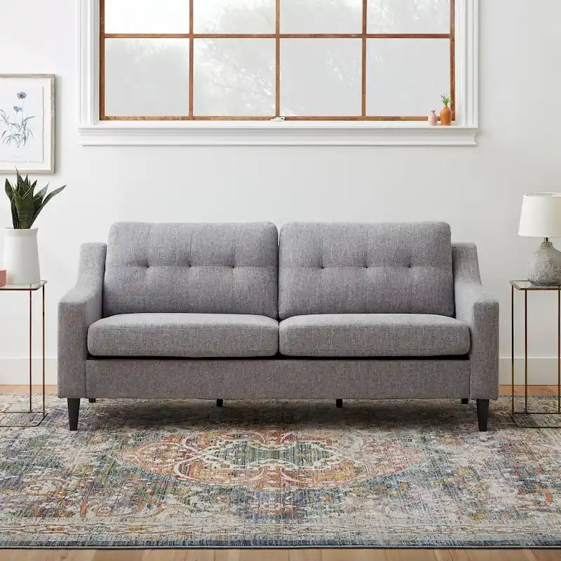 75-Zoll-Sofa mit gepolsterten, geschwungenen Armlehnen