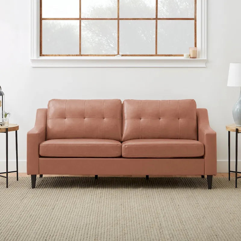 75-Zoll-Sofa mit gepolsterten, geschwungenen Armlehnen