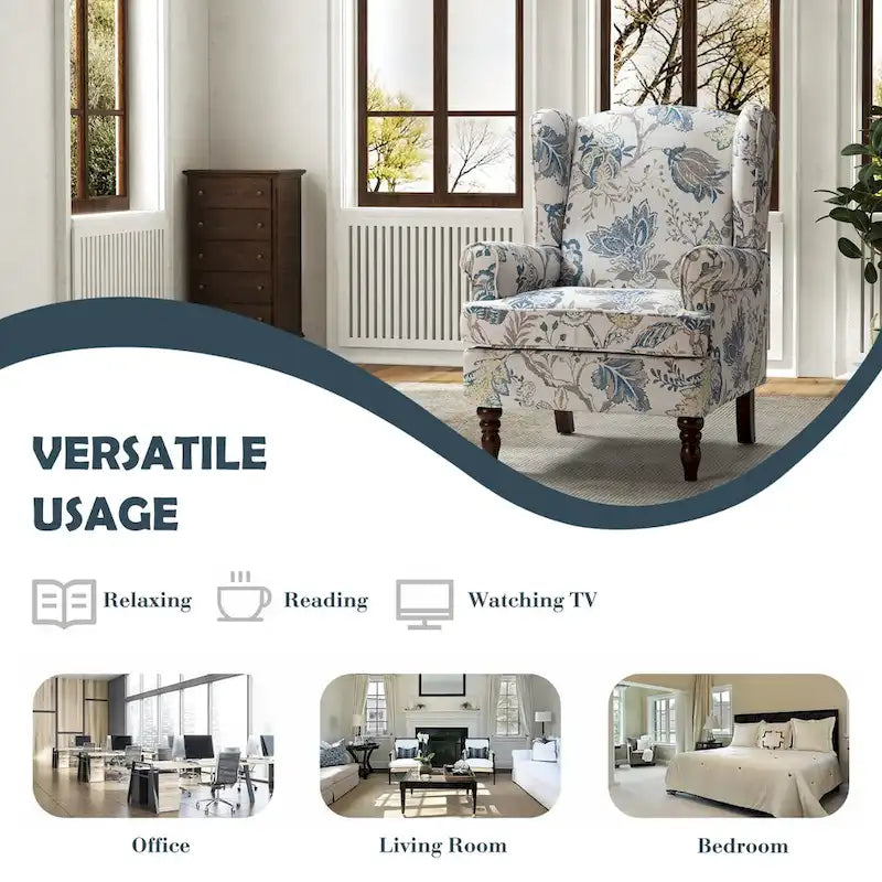 Fauteuils traditionnels en tissu avec pieds usinés