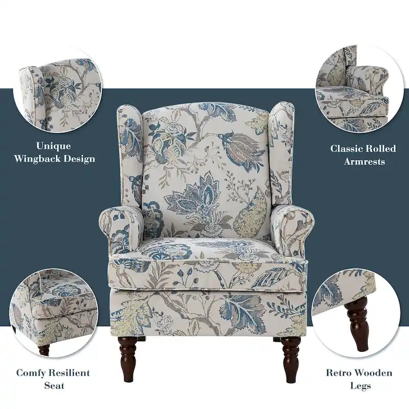 Fauteuils traditionnels en tissu avec pieds usinés