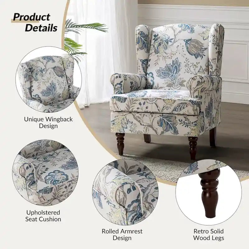 Fauteuils traditionnels en tissu avec pieds usinés