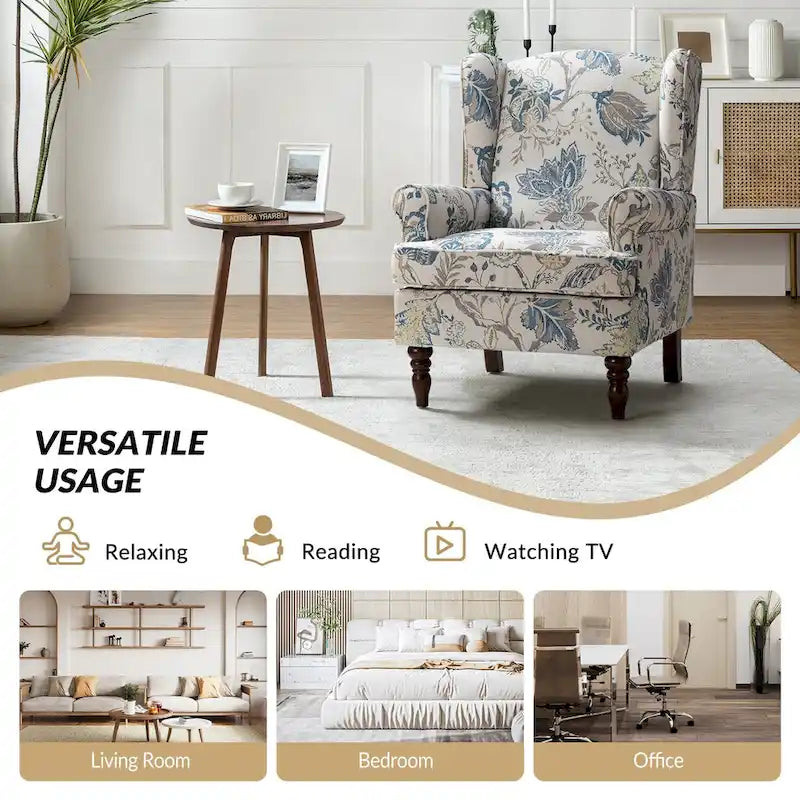 Fauteuils traditionnels en tissu avec pieds usinés