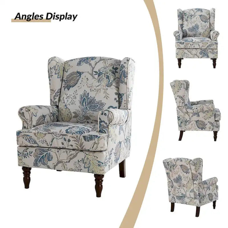 Fauteuils traditionnels en tissu avec pieds usinés