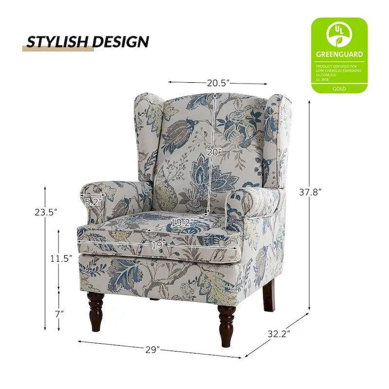 Fauteuils traditionnels en tissu avec pieds usinés