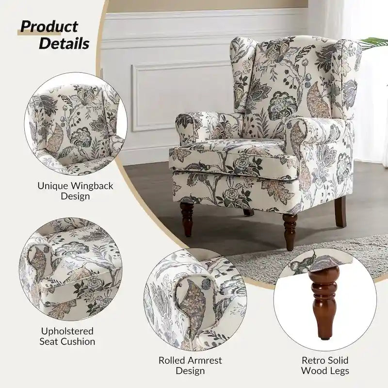 Fauteuils traditionnels en tissu avec pieds usinés