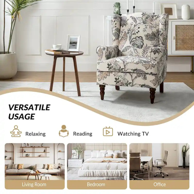 Fauteuils traditionnels en tissu avec pieds usinés