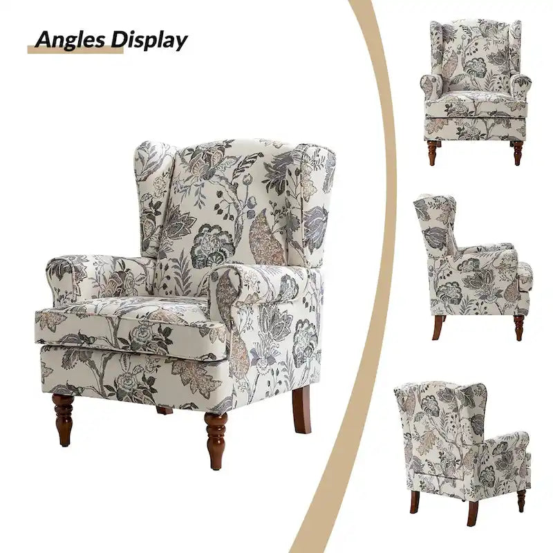 Fauteuils traditionnels en tissu avec pieds usinés